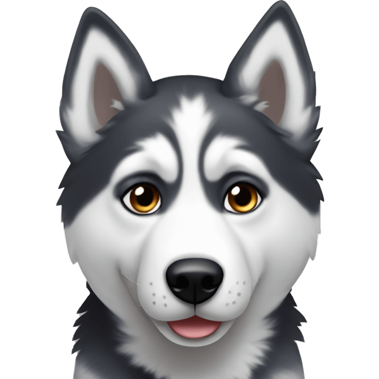 Husky  black and white ￼ emoji