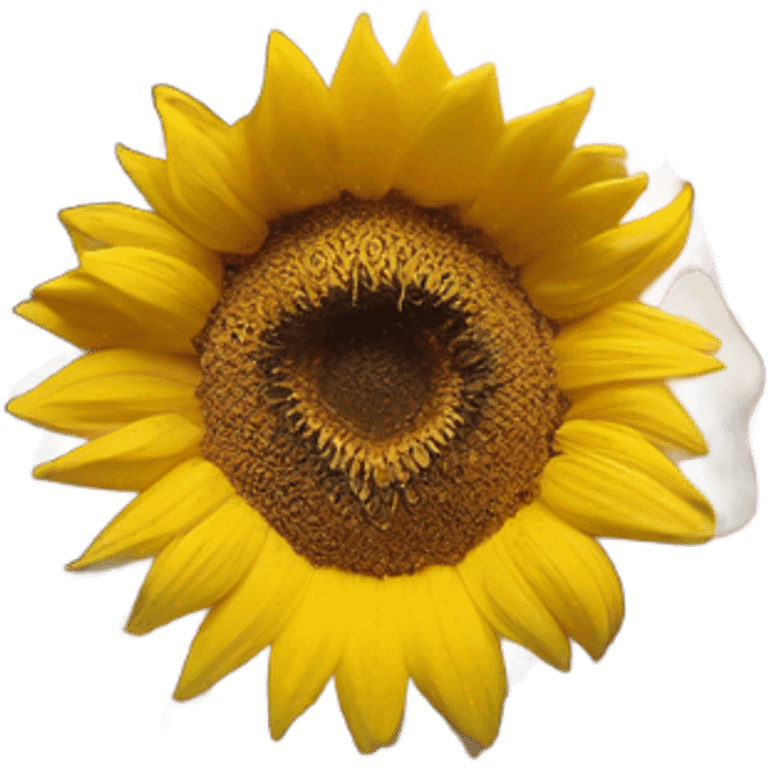 hand holding a sunflower with medium sized acylics on her nails  emoji