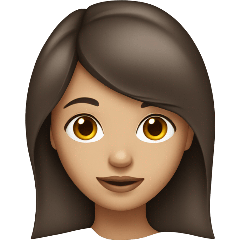 Brunette girl with middle part  emoji