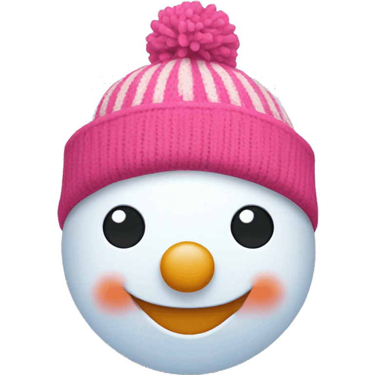 snowman with pink beanie and berries emoji