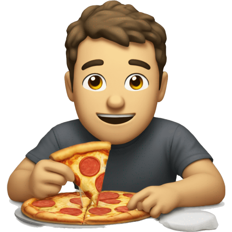 gordo comiendo pizza emoji