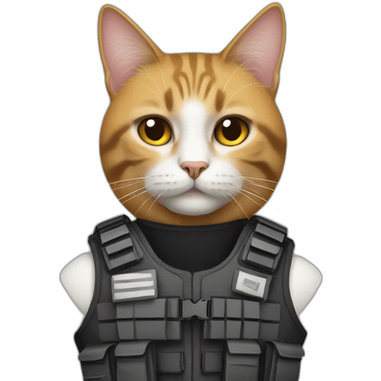 a cat in a bulletproof vest emoji