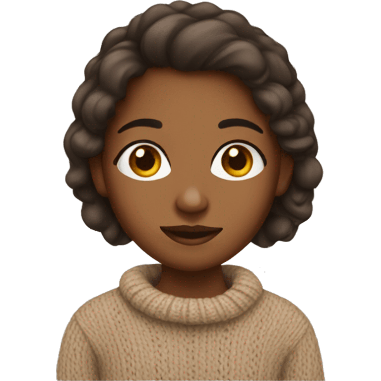 Brown girl, wearing sweater emoji