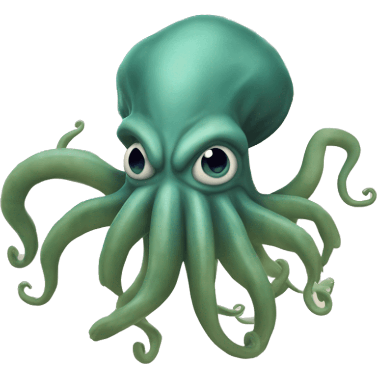 un kraken gigante con 8 tentáculos y ojos grandes emoji