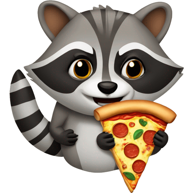 Raccoon with pizza emoji