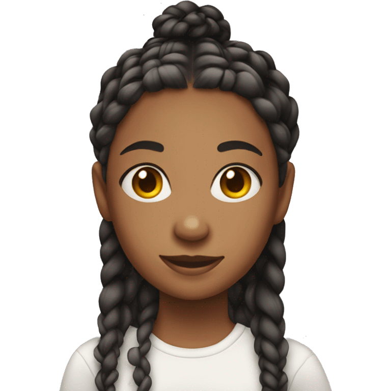 Teen girl with braids emoji