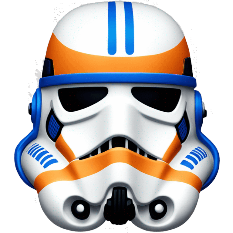 Orange and blue striped stormtrooper helmet  emoji