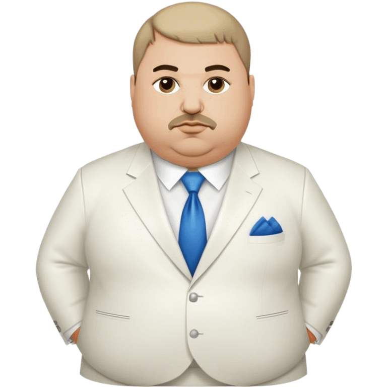 Fat Armenian oligarch with bowlcut wearing white suit emoji