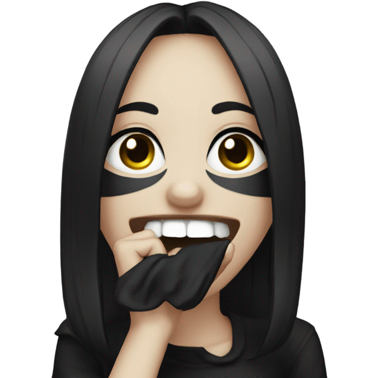 Goth girl laughing covering mouth emoji