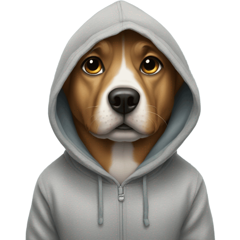 Dog wering a hoodie emoji