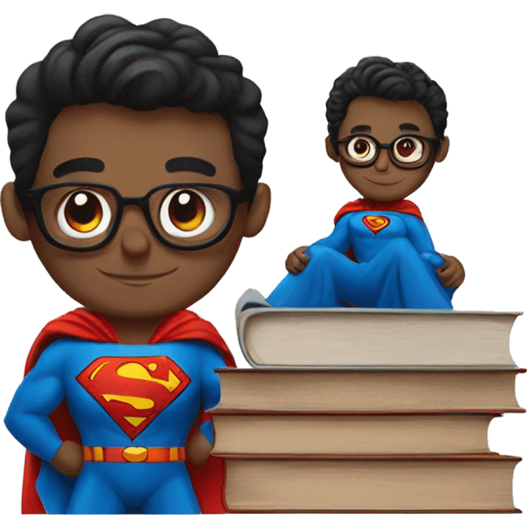 superman is reading books emoji