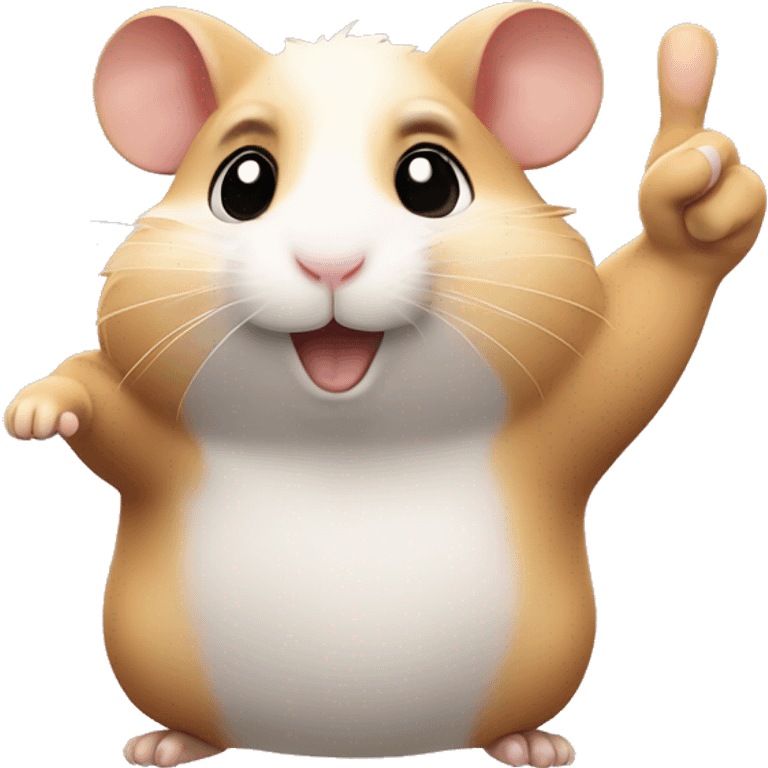 hamster showing peace sign 2 fingers emoji