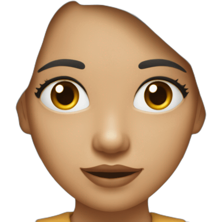 chica pelo rizo largo morena de ojos marrones con pendientes de aro pequeños en plata emoji