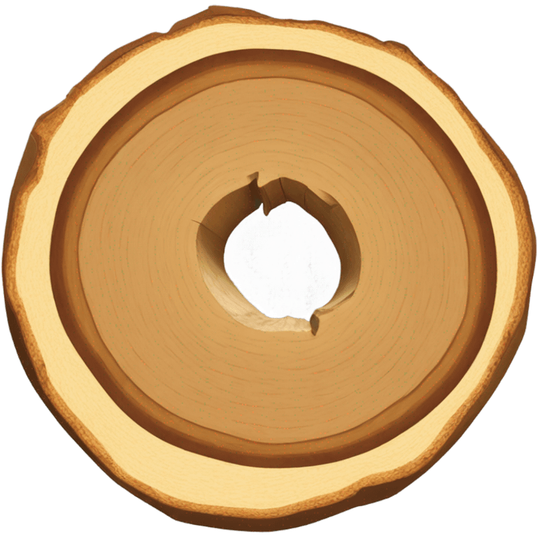 a tree cut open in profile, round, where you can see the annual rings emoji