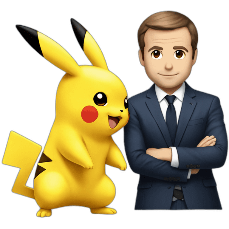 Macron déguisé en Pikachu emoji