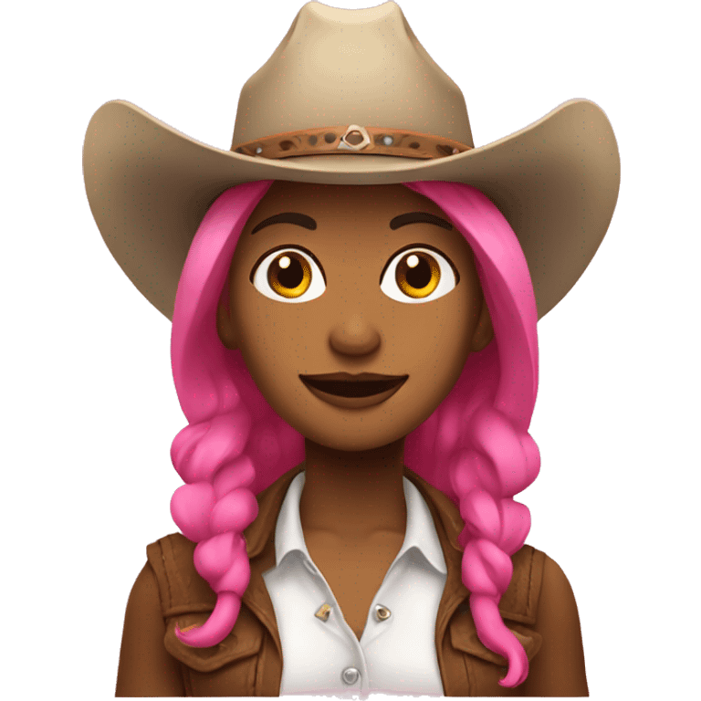 cowgirl with pink hat  emoji