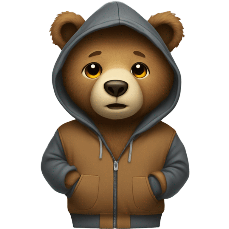 Bear wearing a hoodie emoji