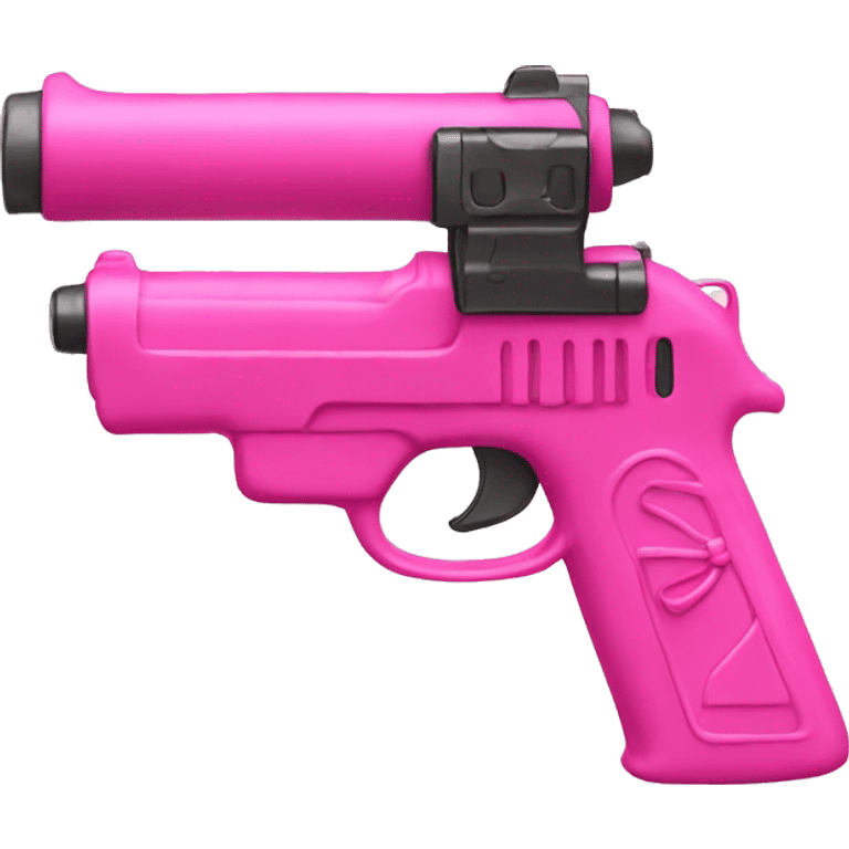 Pink gun with a bow emoji