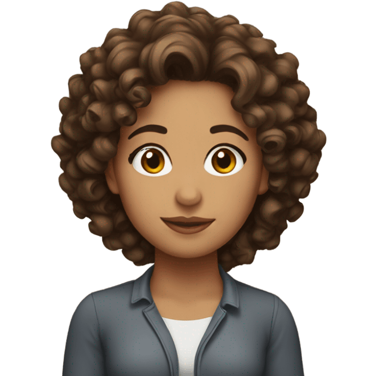 Latina brown curly hair emoji