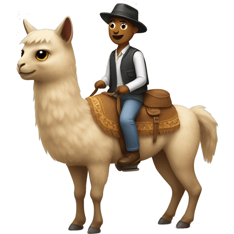 Cat riding a llama emoji