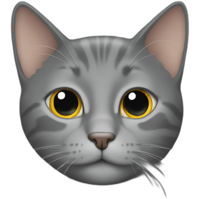 gray cat peaking over emoji