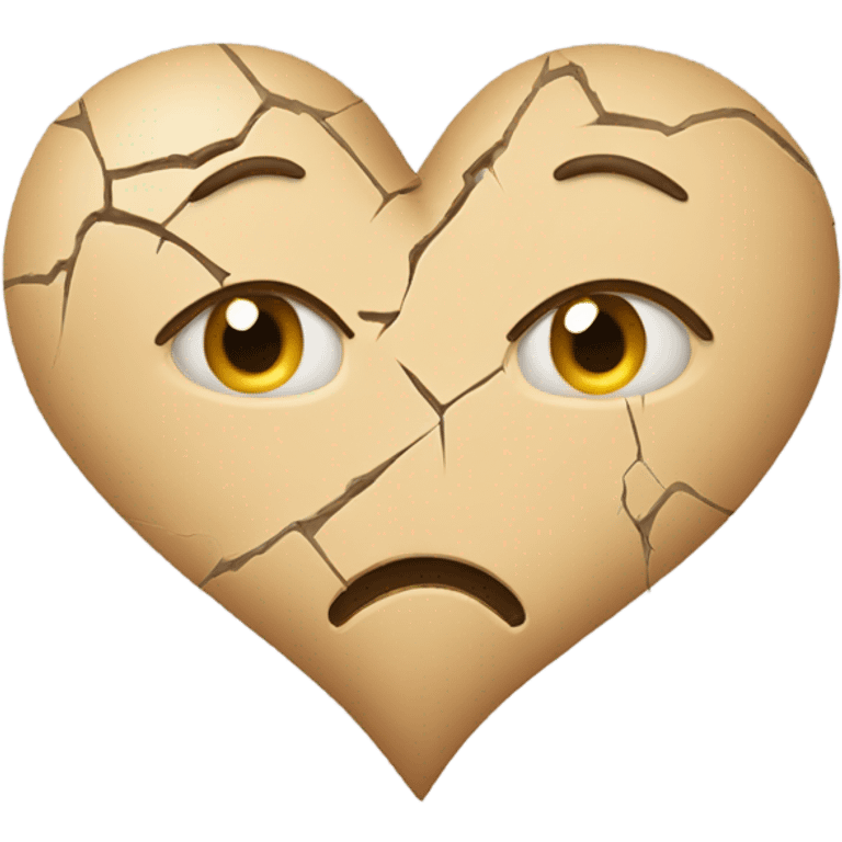 Beige heart broke emoji