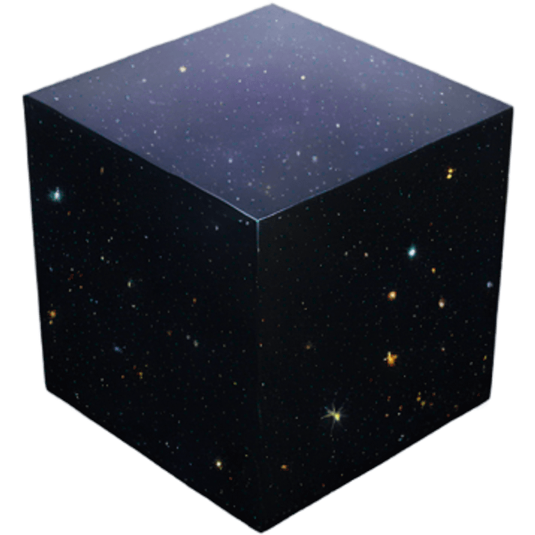 black crystallized cube map of universe emoji