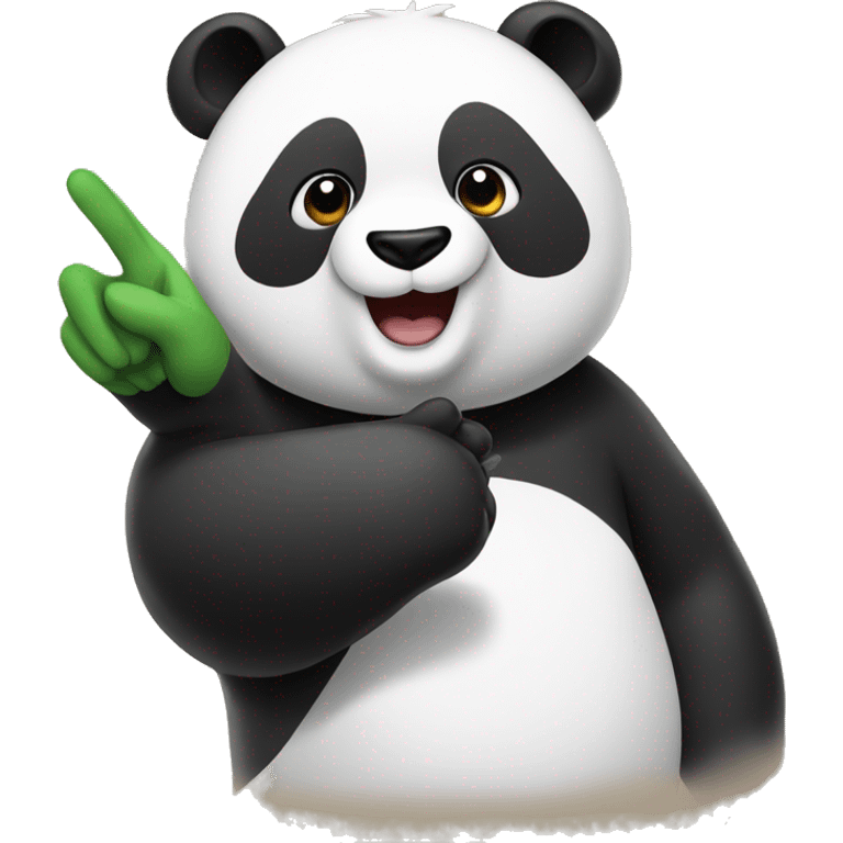 Panda giving the peace sign  emoji