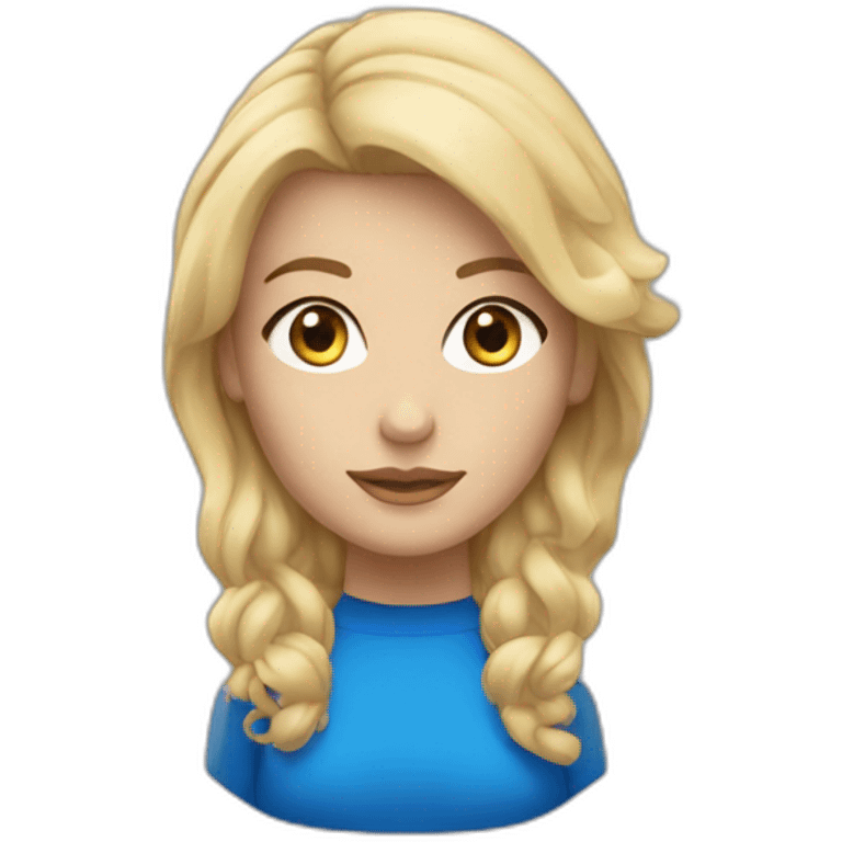 une femme avec des cheveux blonds aux yeux bleus emoji