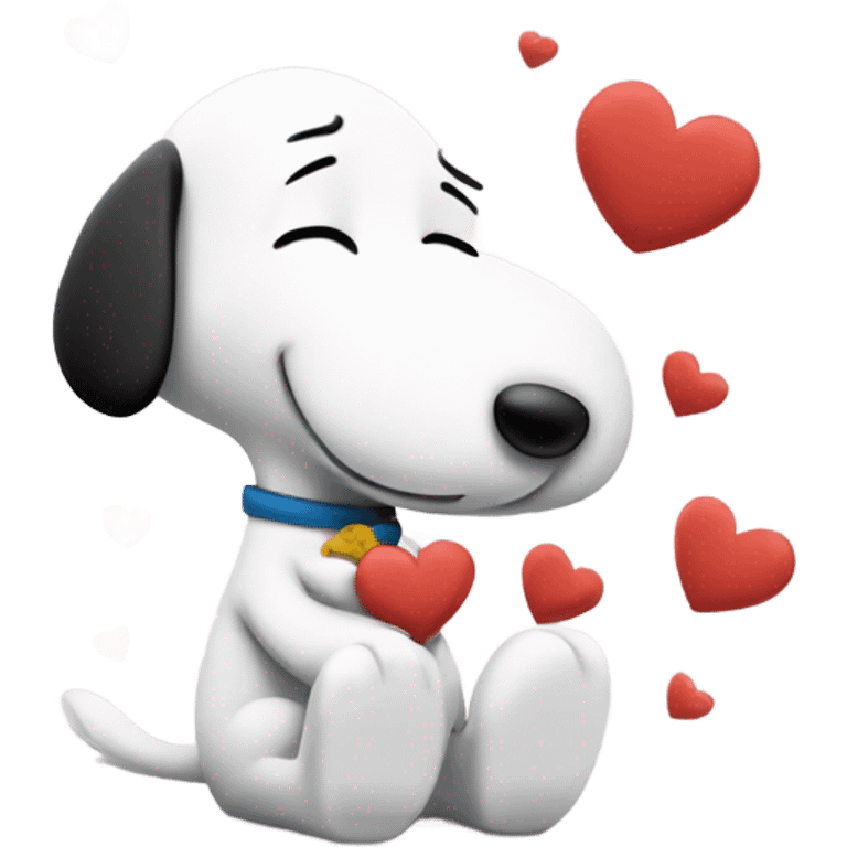 snoopy with love emoji