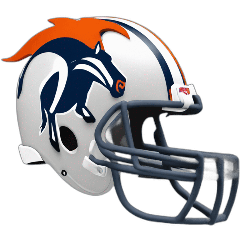 Denver donkey football helmet with Denver bronco as donkey emoji