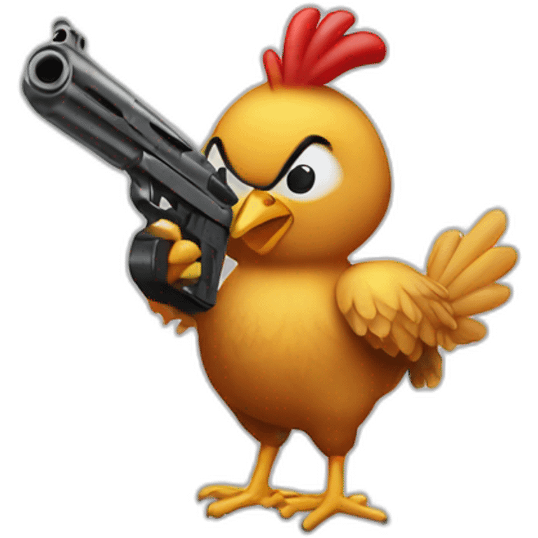 chicken with gun emoji