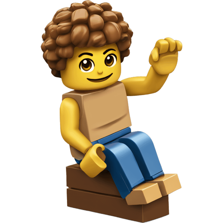 a bare foot above a lego brick emoji