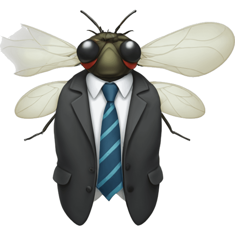 Fly wearing tie emoji