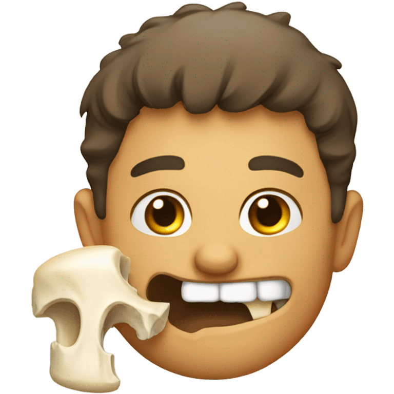 man eating a bone emoji