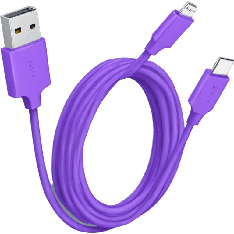 Purple usb cable emoji