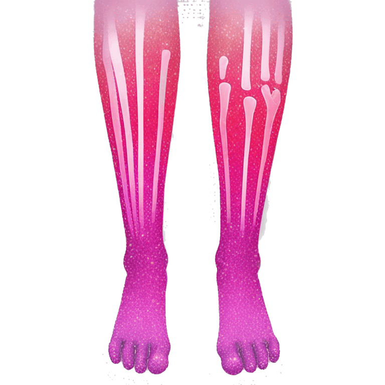 Pink ombre leg xray with glitter  emoji