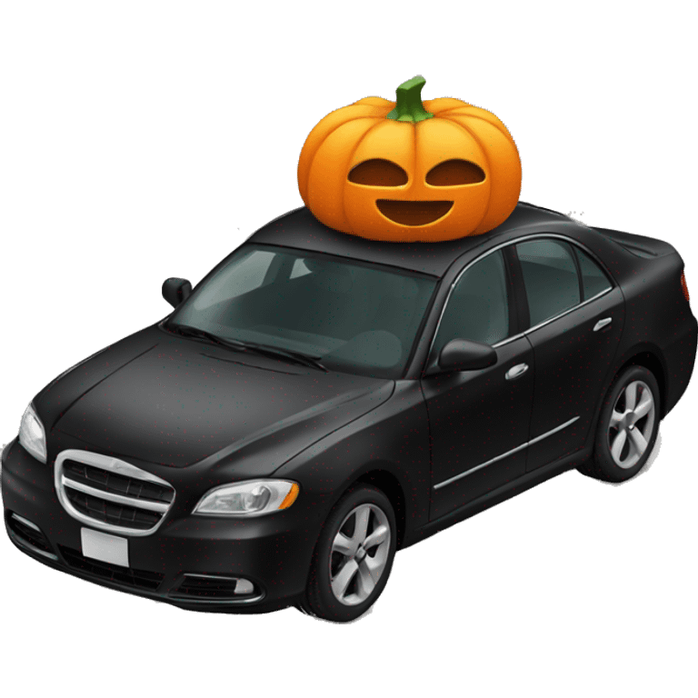 Black car with pumpkin emoji