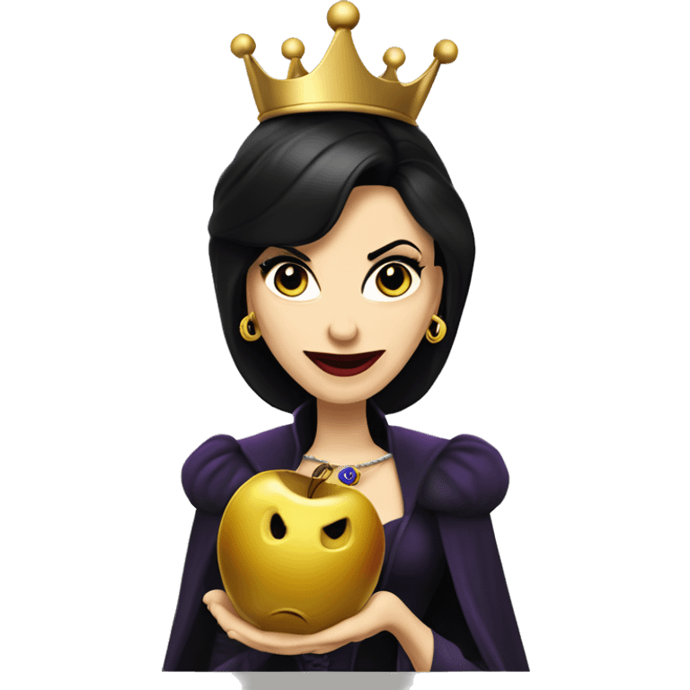 The Evil Queen Regina Mills from Once Upon A Time, holding a golden apple,smirking evily. emoji