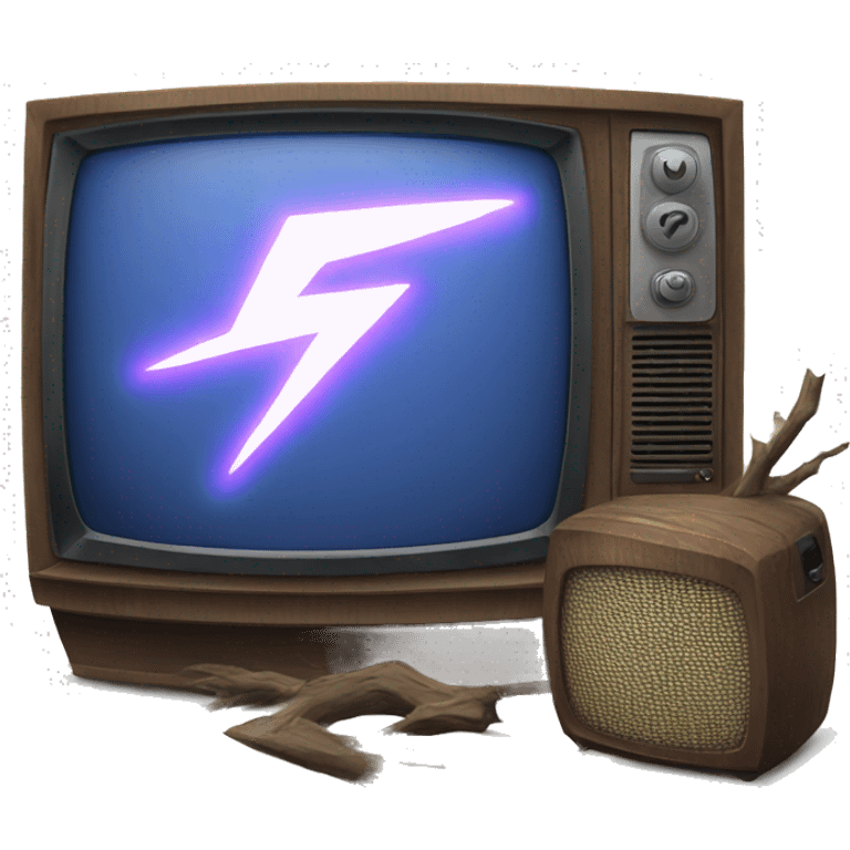 Lightning striking a TV emoji