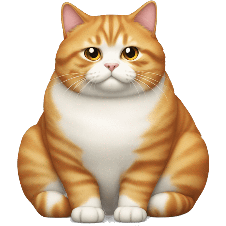 realistic fat ginger cat with white face emoji