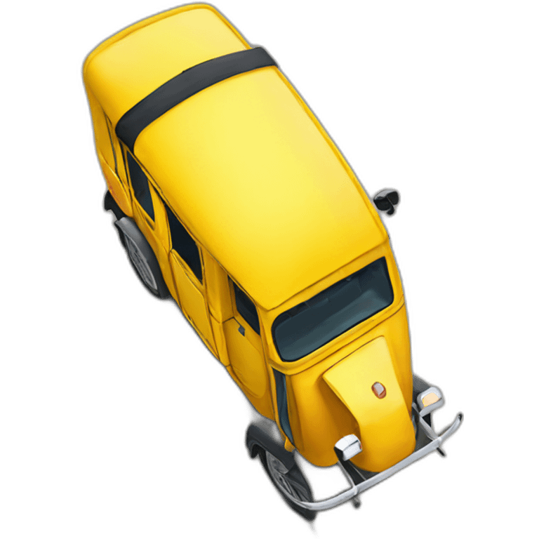 yellow auto rickshaw india from bird eye view emoji