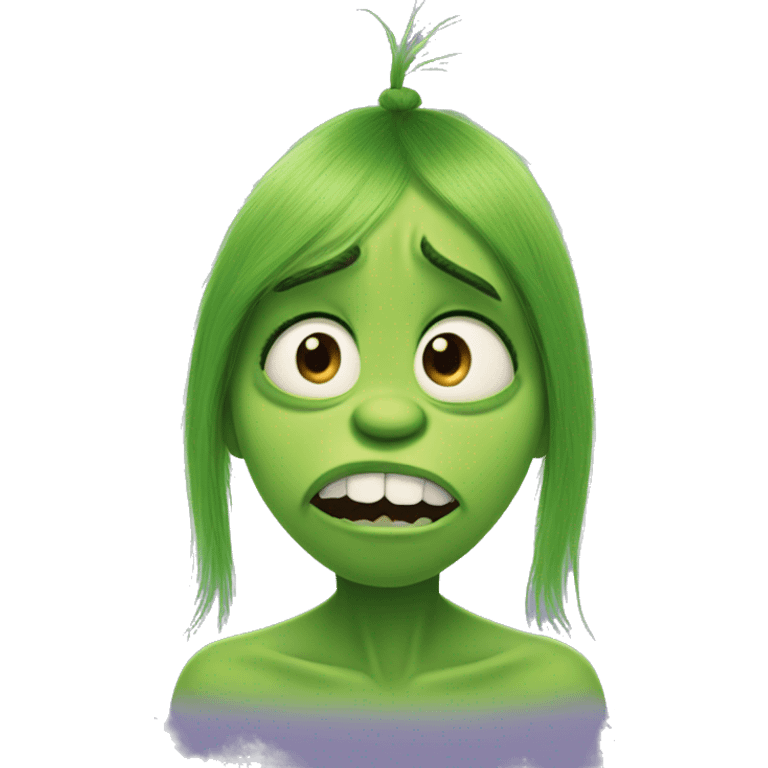 disgust ( from inside out ) x grinch has green skin, hair same grich emoji