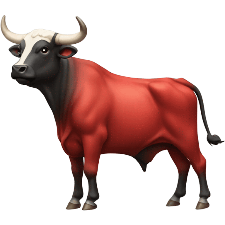 Bull that is the color red emoji