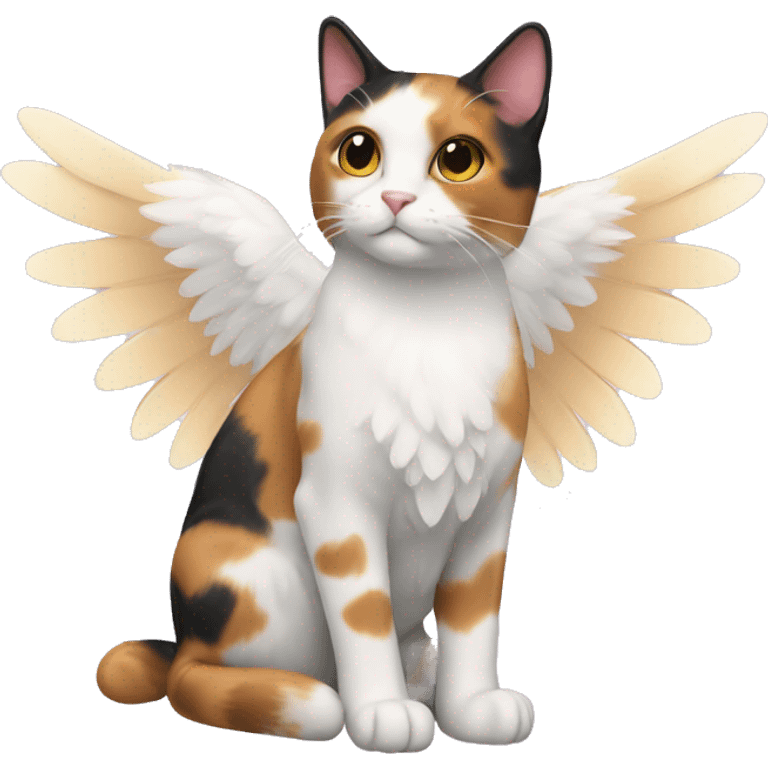 Calico cat angel emoji