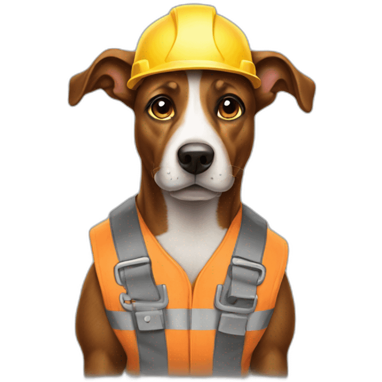 construction worker dog emoji