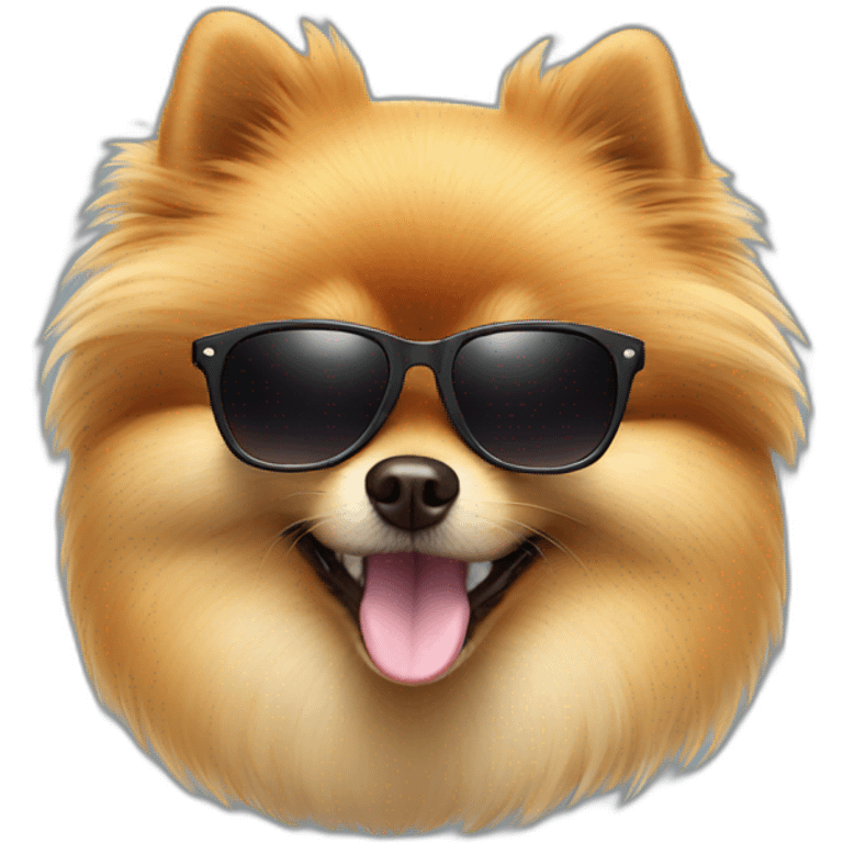 Pomeranian wearing sunglasses emoji