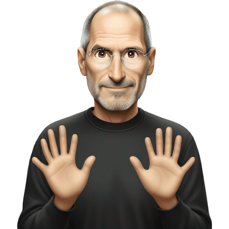 Steve jobs doing heart hands emoji emoji