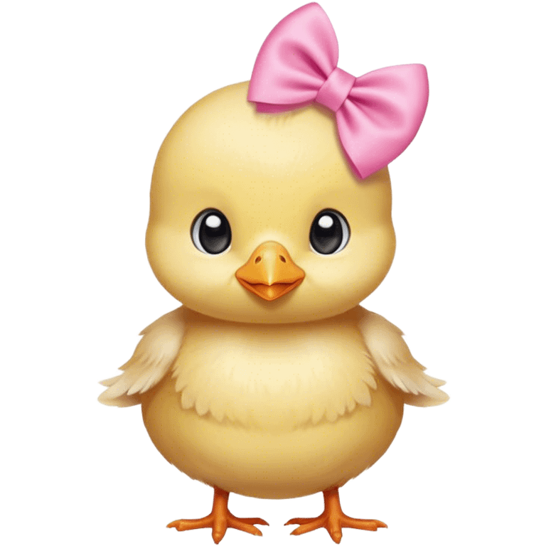 Baby chick with pink bow emoji