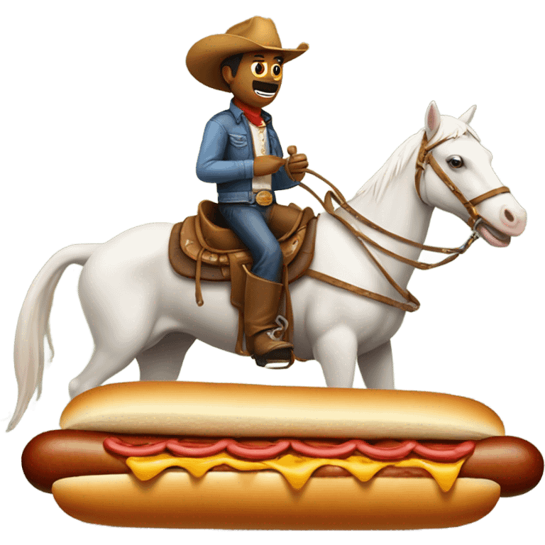 Cowboy riding a hotdog and beach in ocean with turtle head emoji